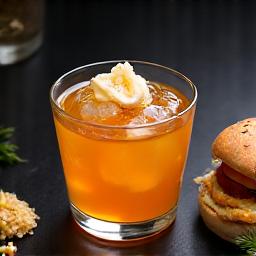 Customer's photo of a cocktail and burger pairing